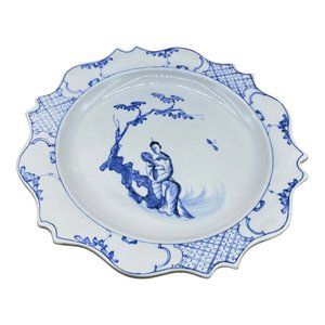 Vintage MMA Italy Blue White Asian Scene Metropolitan Museum Of Art 8 3/4”